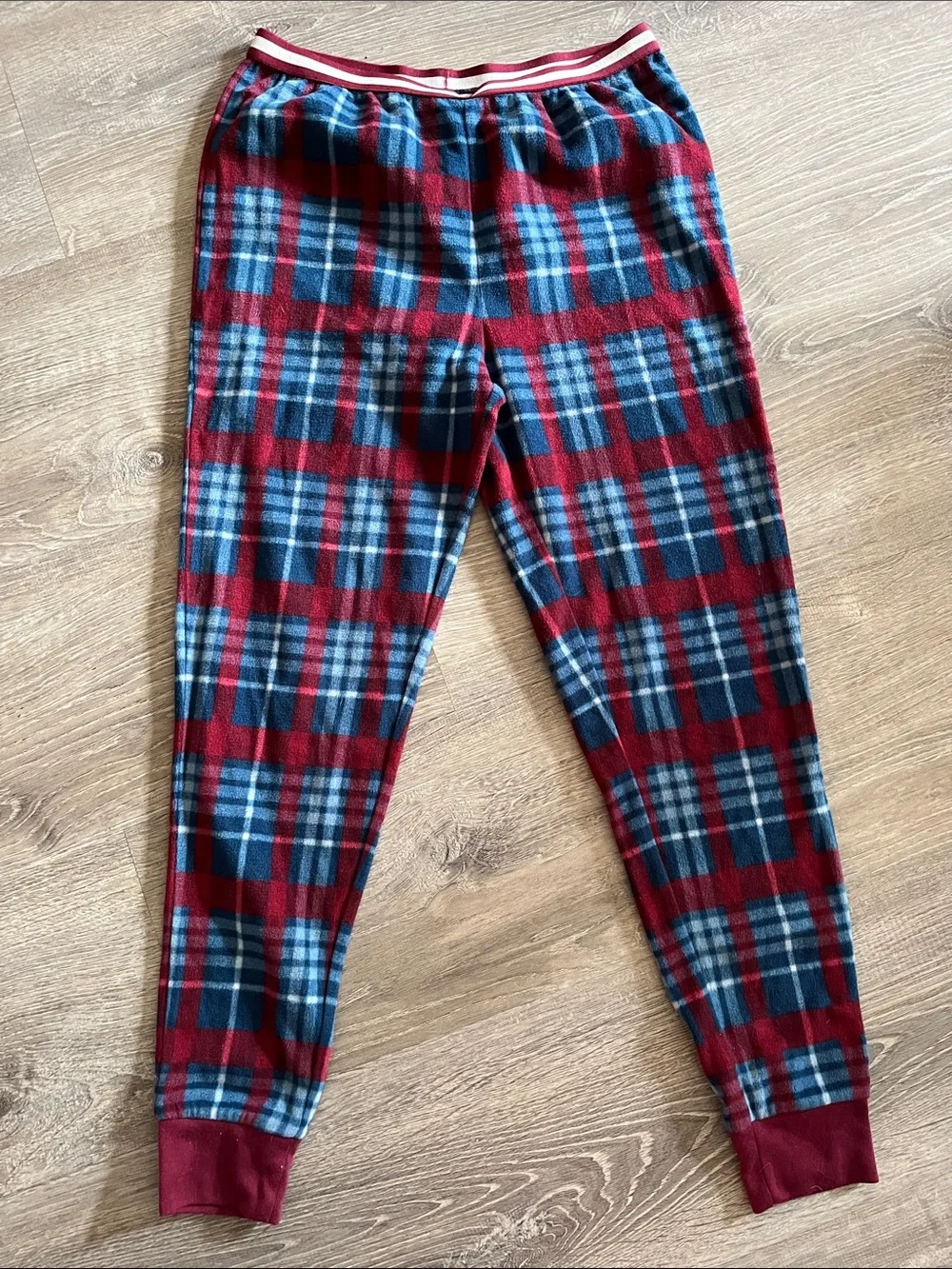 Matilda Jane Red and Blue Plaid Pajama Bottoms